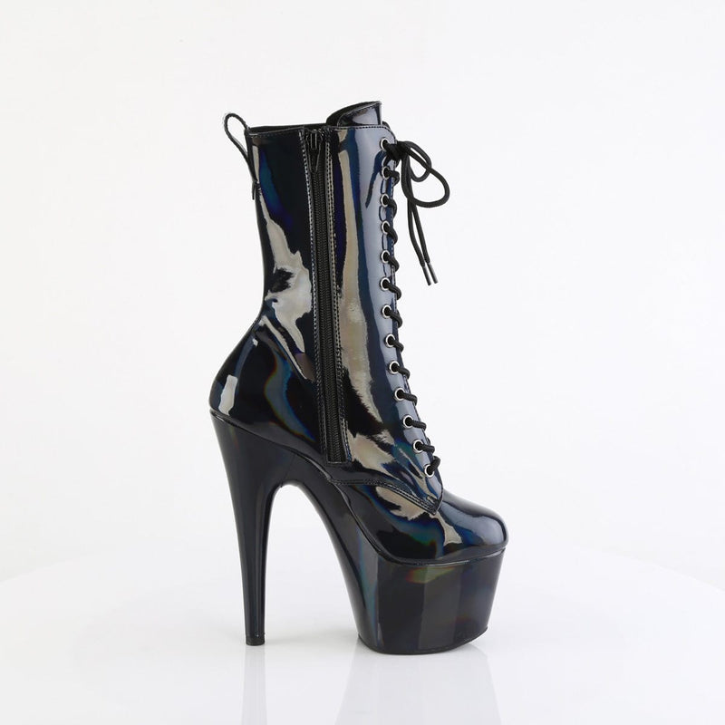 Pleaser ADORE-1040WR-HG Platform Ankle Boot (Black Holo Patent/M)