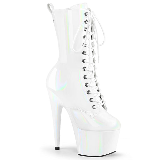Pleaser ADORE-1040WR-HG Platform Ankle Boot (White Holo Patent/M)