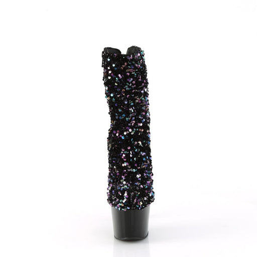 Pleaser ADORE-1042SQ Platform Ankle Boot (Black Multi Sequins/Black)
