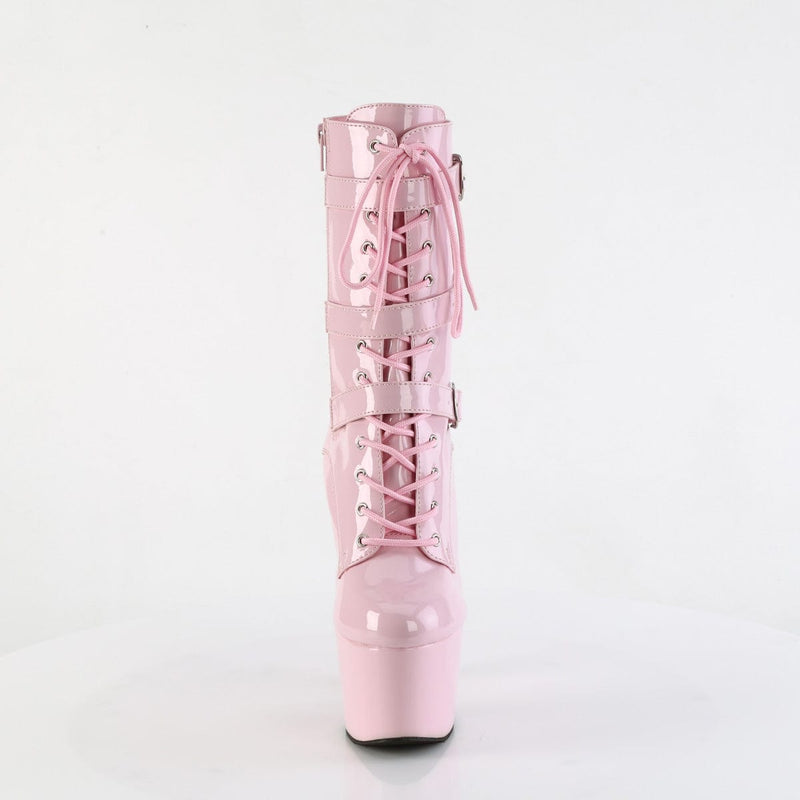 Pleaser ADORE-1043 Platform Ankle Boot (Baby Pink Patent/Baby Pink Patent)