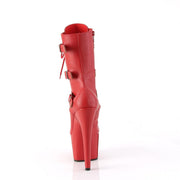 Pleaser ADORE-1043 Platform Ankle Boot (Red Faux Leather/Matching)