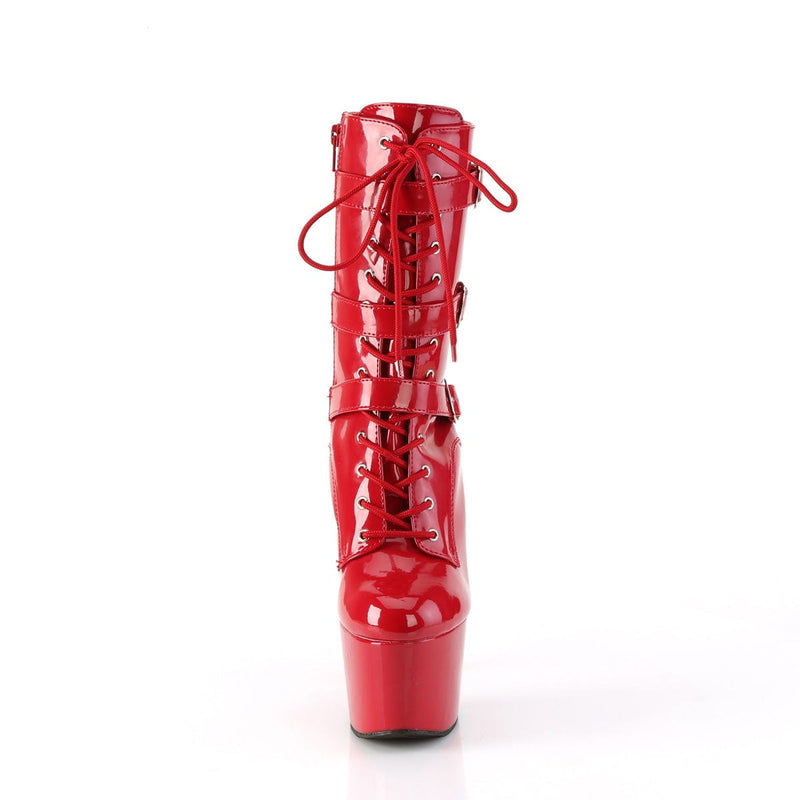 Pleaser ADORE-1043 Platform Ankle Boot (Red Patent/Red Patent)