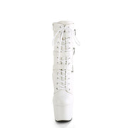 Pleaser ADORE-1043 Platform Ankle Boot (White Faux Leather/Matching)