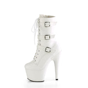 Pleaser ADORE-1043 Platform Ankle Boot (White Faux Leather/Matching)