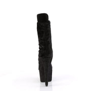 Pleaser ADORE-1045VEL Platform Ankle Boot (Black Velvet/Black Velvet)