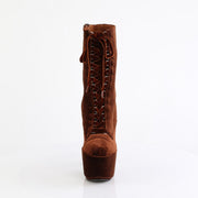 Pleaser ADORE-1045VEL Platform Ankle Boot (Brown Velvet/M)