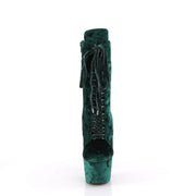 Pleaser ADORE-1045VEL Platform Ankle Boot (Emerald Green Velvet/Emerald Green Velvet)