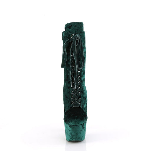 Pleaser ADORE-1045VEL Platform Ankle Boot (Emerald Green Velvet/Emerald Green Velvet)