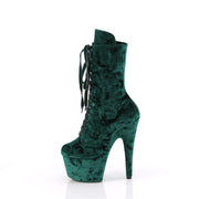 Pleaser ADORE-1045VEL Platform Ankle Boot (Emerald Green Velvet/Emerald Green Velvet)