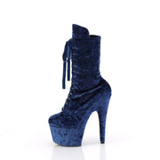 Pleaser ADORE-1045VEL Platform Ankle Boot (Navy Blue Velvet/Navy Blue Velvet)