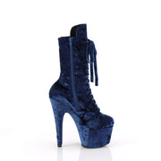 Pleaser ADORE-1045VEL Platform Ankle Boot (Navy Blue Velvet/Navy Blue Velvet)