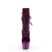 Pleaser ADORE-1045VEL Platform Ankle Boot (Purple Velvet/Purple Velvet)
