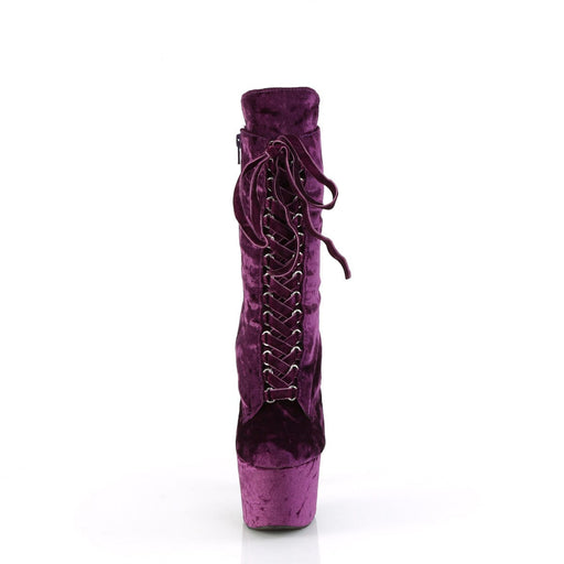 Pleaser ADORE-1045VEL Platform Ankle Boot (Purple Velvet/Purple Velvet)