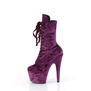 Pleaser ADORE-1045VEL Platform Ankle Boot (Purple Velvet/Purple Velvet)