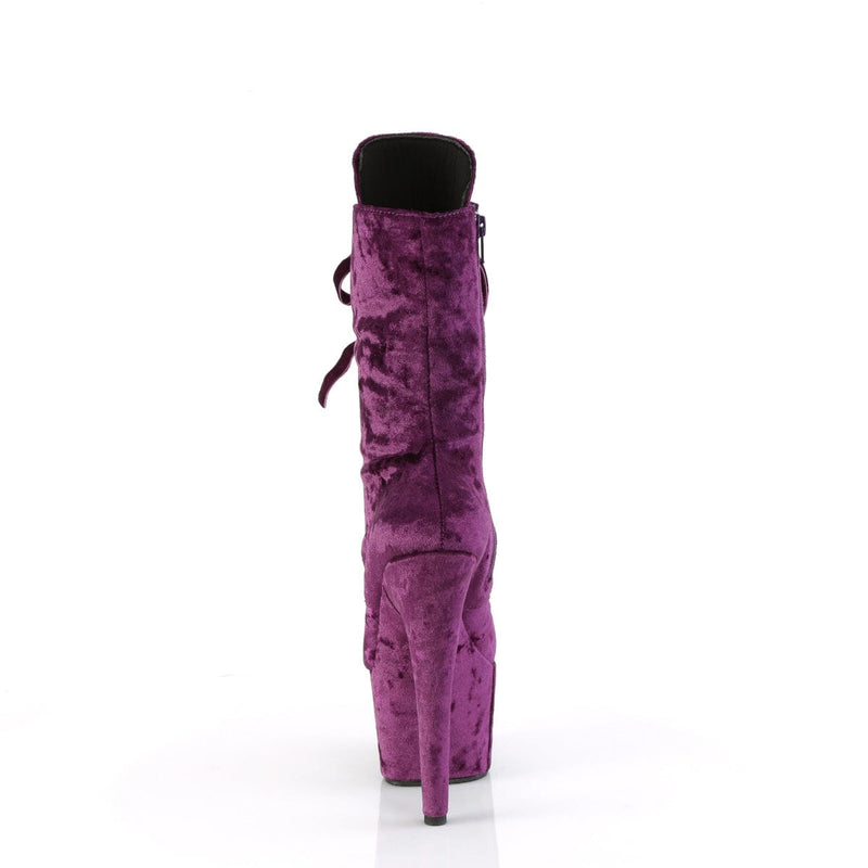 Pleaser ADORE-1045VEL Platform Ankle Boot (Purple Velvet/Purple Velvet)