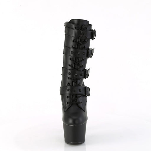 Pleaser ADORE-1046 Platform Ankle Boot (Black Faux Leather/Black Matte)