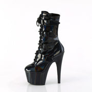 Pleaser ADORE-1046 Platform Ankle Boot (Black Holo Patent/Matching)