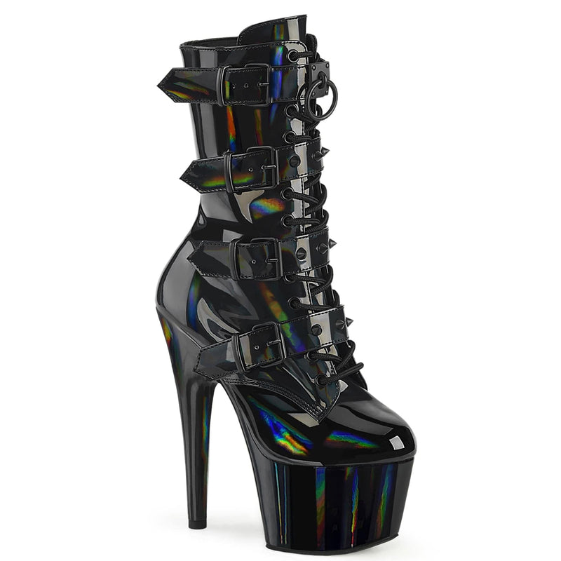 Pleaser ADORE-1046 Platform Ankle Boot (Black Holo Patent/Matching)