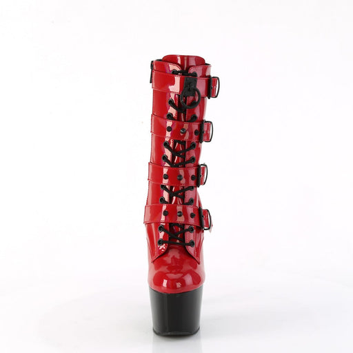 Pleaser ADORE-1046TT Platform Ankle Boot (Red Holo Patent/Black)