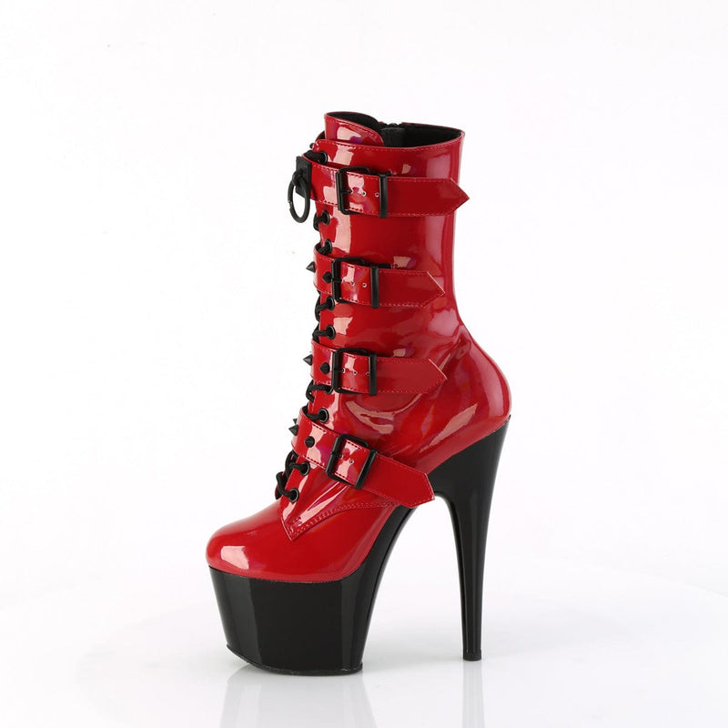 Pleaser ADORE-1046TT Platform Ankle Boot (Red Holo Patent/Black)
