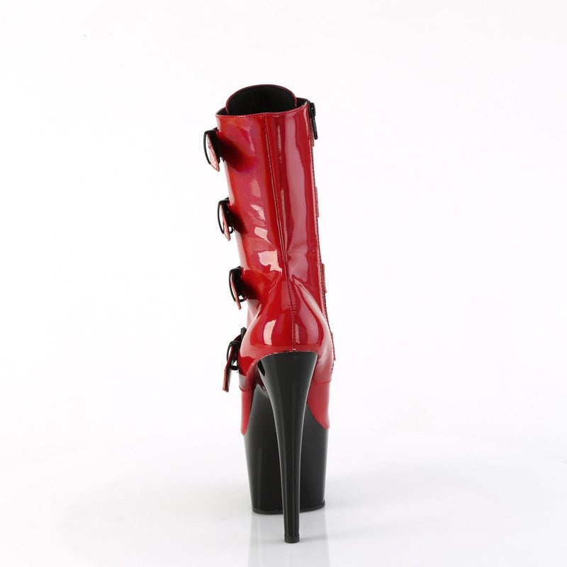 Pleaser ADORE-1046TT Platform Ankle Boot (Red Holo Patent/Black)