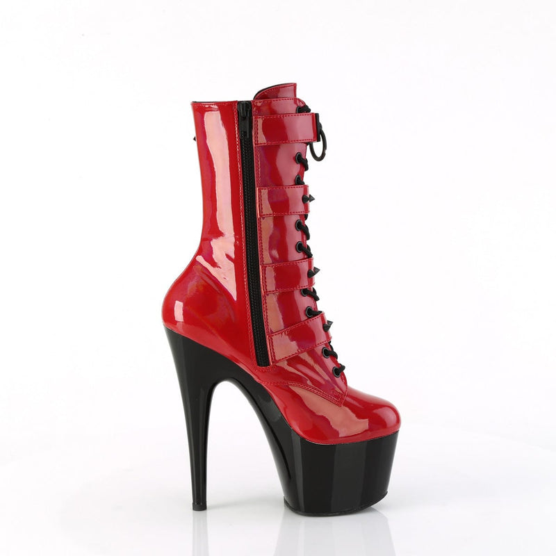 Pleaser ADORE-1046TT Platform Ankle Boot (Red Holo Patent/Black)
