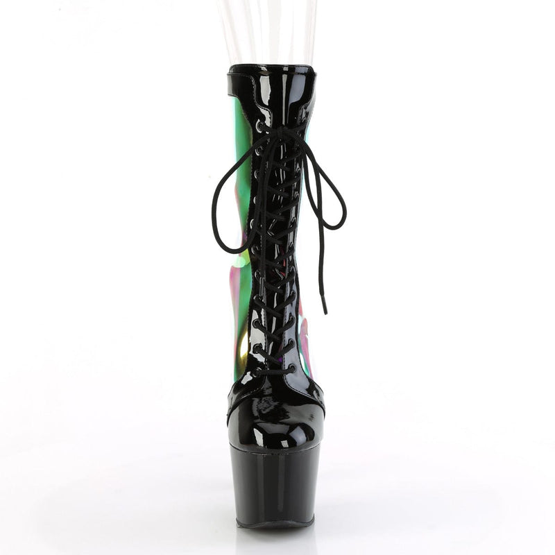Pleaser ADORE-1047 Platform Ankle Boot (Black Patent-Holo/Black)