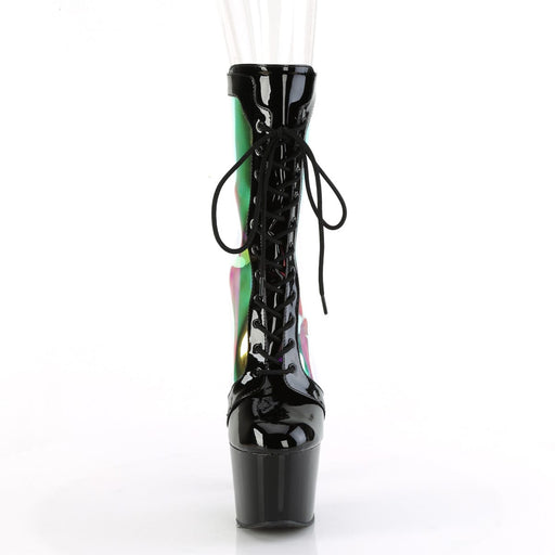 Pleaser ADORE-1047 Platform Ankle Boot (Black Patent-Holo/Black)