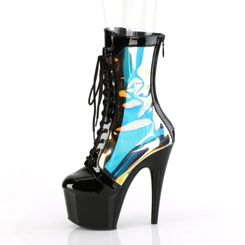 Pleaser ADORE-1047 Platform Ankle Boot (Black Patent-Holo/Black)