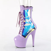 Pleaser ADORE-1047 Platform Ankle Boot (Lavender Patent-Holo/Lavender)