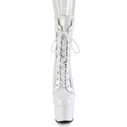 Pleaser ADORE-1047 Platform Ankle Boot (White Patent-Holo/White)