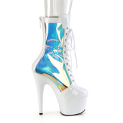 Pleaser ADORE-1047 Platform Ankle Boot (White Patent-Holo/White)
