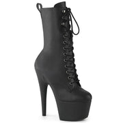 Pleaser ADORE-1049WR Platform Ankle Boot (Black Faux Le/Black Matte)