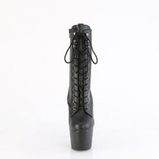 Pleaser ADORE-1049WR Platform Ankle Boot (Black Faux Le/Black Matte)