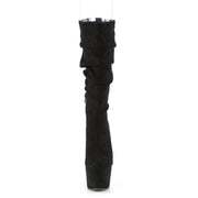 Pleaser ADORE-1061 Platform Mid-Calf Boot (Black Faux Suede/Black Faux Suede)