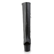 Pleaser ADORE-2018 Platform Knee High Boot (Black Faux Leather/Black Matte)