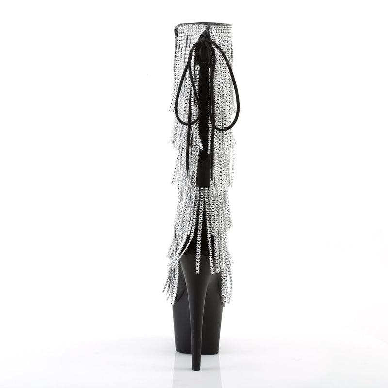 Pleaser ADORE-2024RSF Platform Knee High Boot (Black Stretch Faux Leather/Black Matte)