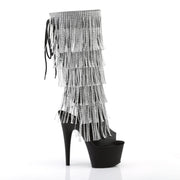 Pleaser ADORE-2024RSF Platform Knee High Boot (Black Stretch Faux Leather/Black Matte)