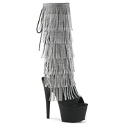 Pleaser ADORE-2024RSF Platform Knee High Boot (Black Stretch Faux Leather/Black Matte)