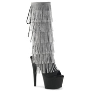 Pleaser ADORE-2024RSF Platform Knee High Boot (Black Stretch Faux Leather/Black Matte)