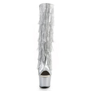 Pleaser ADORE-2024RSF Platform Knee High Boot (Silver Metallic Pu/Silver Matte)