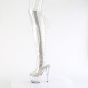 Pleaser ADORE-3019C Platform Knee High Boot (Clear TPU/Clear)