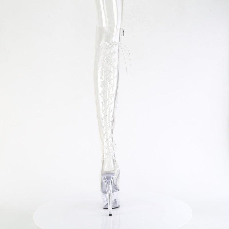Pleaser ADORE-3019C Platform Knee High Boot (Clear TPU/Clear)