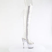Pleaser ADORE-3019C Platform Knee High Boot (Clear TPU/Clear)