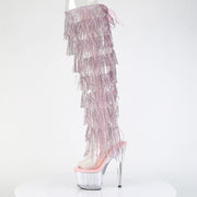 Pleaser ADORE-3019C-RSF Platform Knee High Boot (Clear-Baby Pink/Clear)