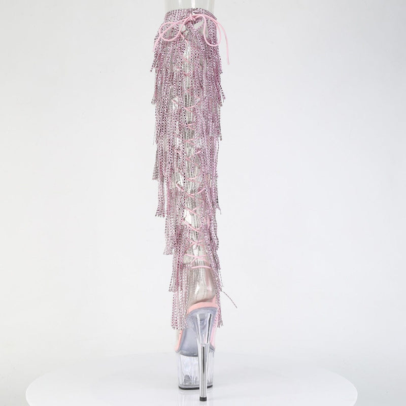 Pleaser ADORE-3019C-RSF Platform Knee High Boot (Clear-Baby Pink/Clear)