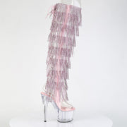 Pleaser ADORE-3019C-RSF Platform Knee High Boot (Clear-Baby Pink/Clear)