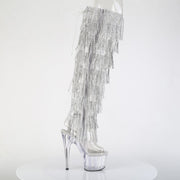 Pleaser ADORE-3019C-RSF Platform Knee High Boot (Clear-Silver/Clear)