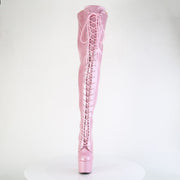 Pleaser ADORE-3020GP Platform Thigh High Boot (Baby Pink Glitter Patent/M)