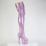 Pleaser ADORE-3020GP Platform Thigh High Boot (Lilac Glitter Patent/M)